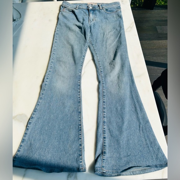 Miss Sixty faded denim flare bottom jeans. Size 28. In great condition. - Picture 2 of 9